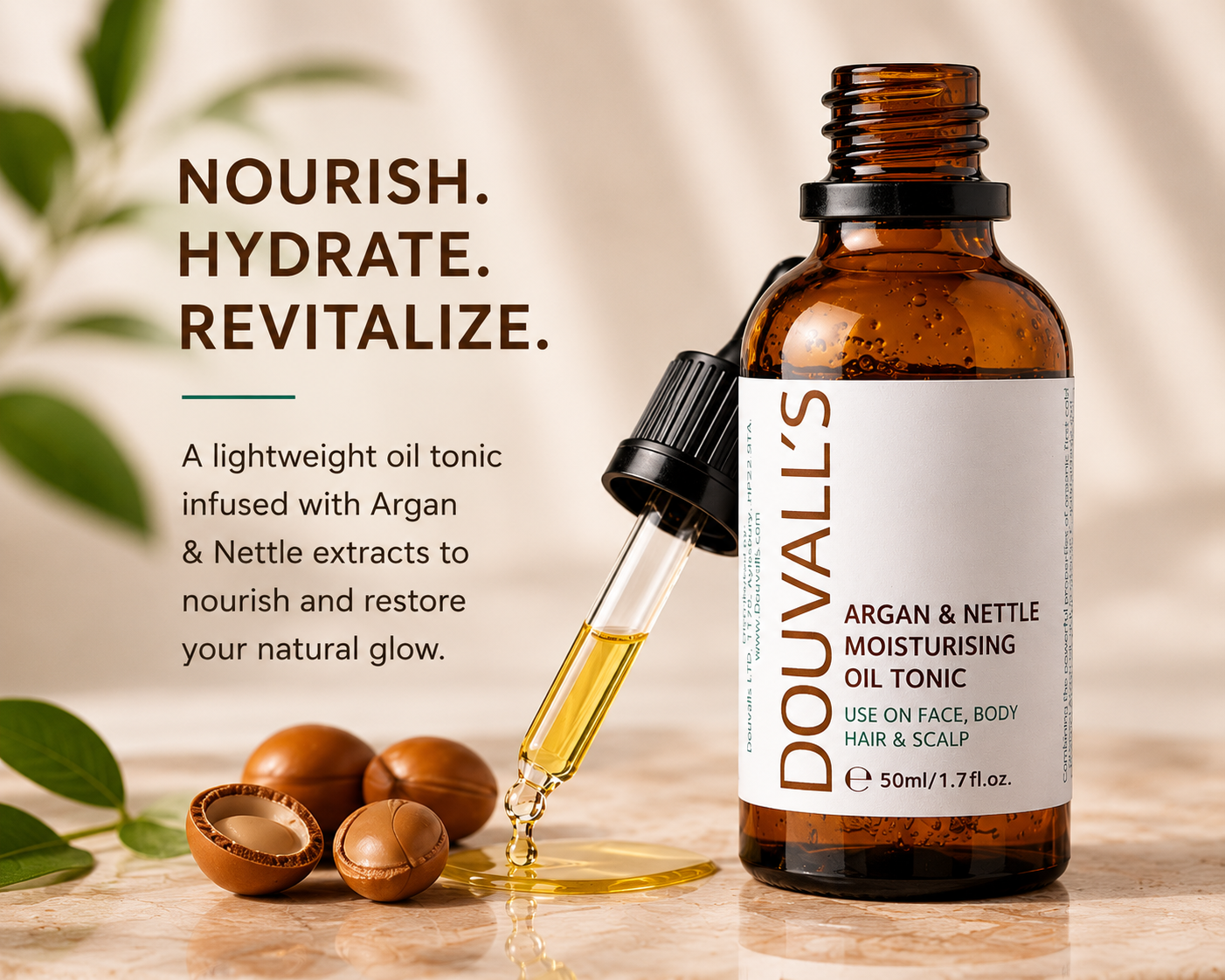 100% Organic Nettle & Argan Oil For Healthy Skin, Hair & Scalp